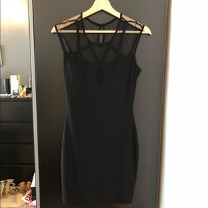 Mesh Detail Mini Dress